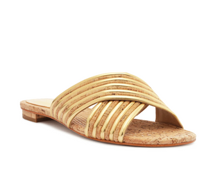 Latifah Flat Sandal in Ouro Claro/Natural