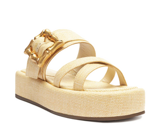 Lola Flatform Wedge in Natural/Egg Shell