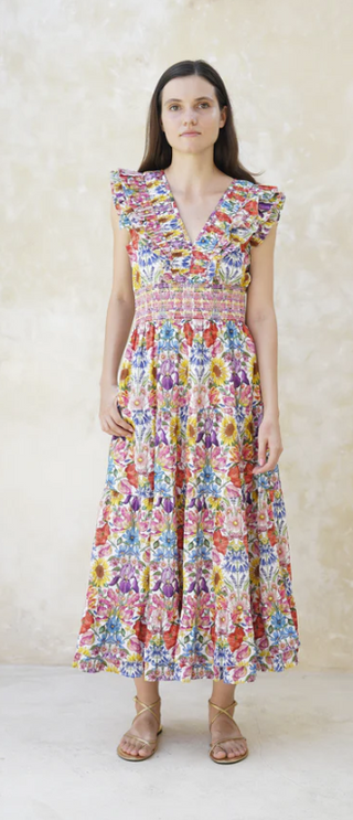 Maribel Midi Dress in Floral Muse Print