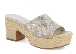Giselle Wedge in Tan Embossed Snake