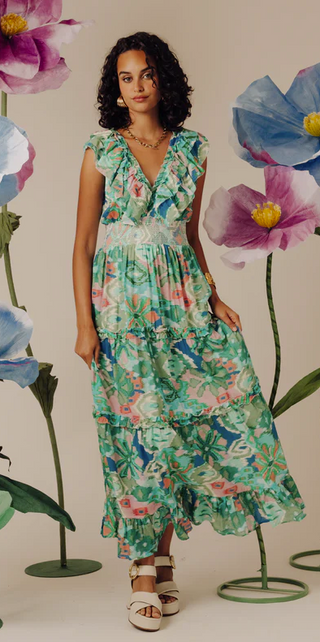 Azalea Dress in Symphonic Ikat Bermuda