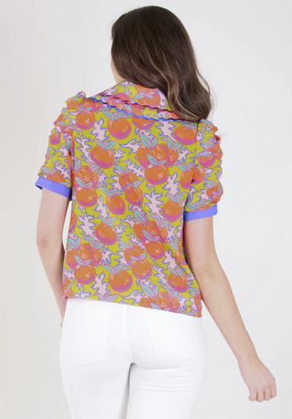 Cameron Top in Citrus Grove Silk
