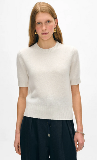 Cashmere Featherweight T-Shirt in Soft White