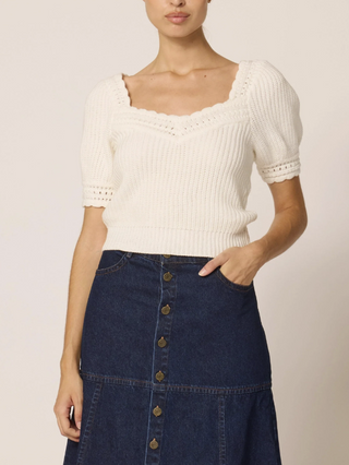 Rowan Sweater Top in Ivory