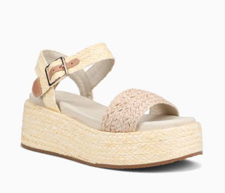 Lacy Wedge in Butter Raffia