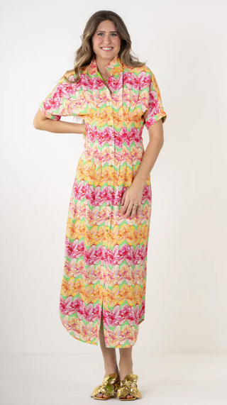 Georgia Dress in Azalea Linen