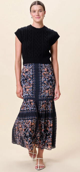 Marjorie Ankle Skirt in Dark La Ramos Print