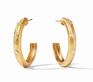 Noel Stone Hoop in CZ - Medium