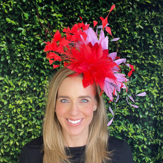 Fascinator 2004-Red/Purple