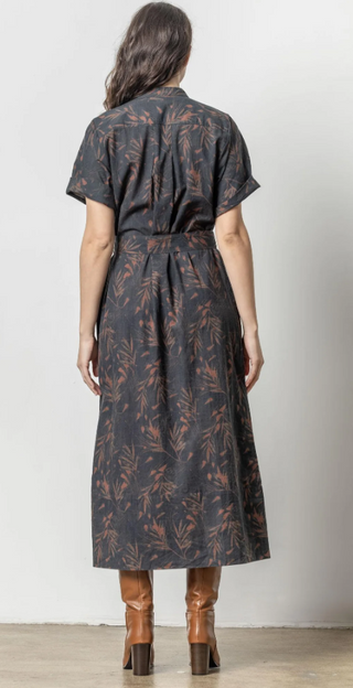 Maxi Button Down Dress in Onyx/Java