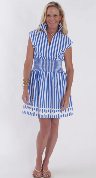 Bayberry Dress in Royal Stripe