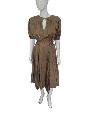 Ava Midi Dress in Taupe