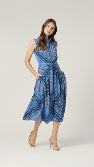 Paulette Dress in Blue Multi