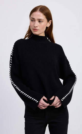 Romilla Stitch Sweater in Black/White
