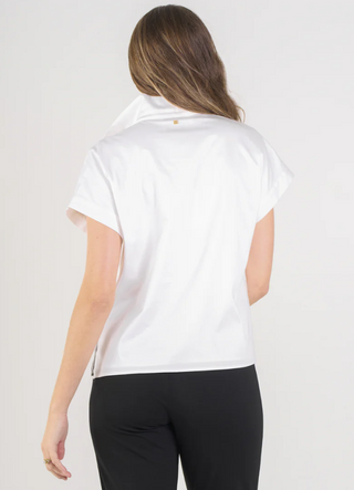 Poppy Pullover in White Cotton Poplin