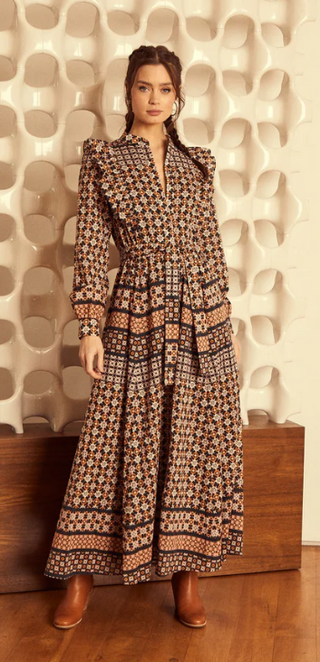 Faye Dress in Autumn Tile