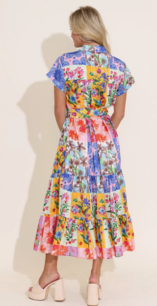 Rachel Dress in Floral Sketch