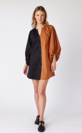 Liv Dress in Panther Black/Inca Gold