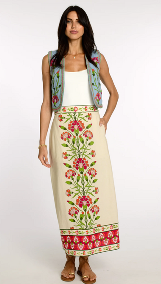 Phoebe Skirt in Indian Flower Ivory