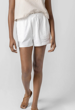 Faux Fly Short in White