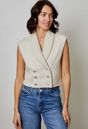 Amber Vest in Parchment