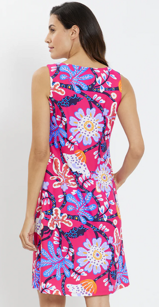 Beth Dress in Abstract Seaside Berry