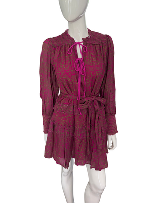 Tira Print Mini Dress in Hot Pink Multi