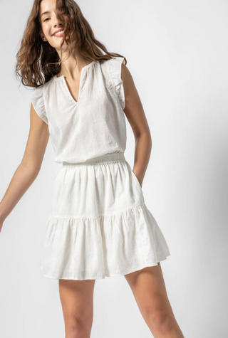 Tiered Short Skirt in White