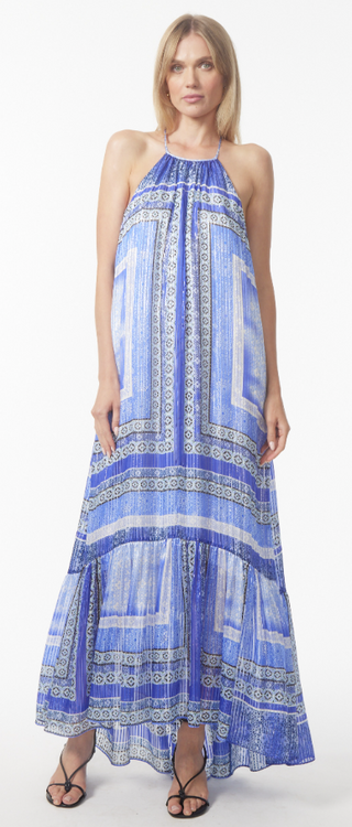 Tiana Dress in Blue Bavarian Print
