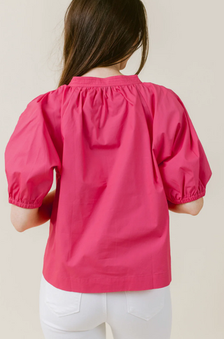 Henley Blouse in Melon