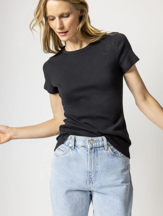 Short Sleeve Crewneck In Black