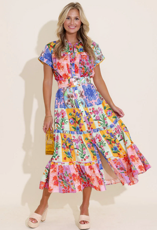 Rachel Dress in Floral Sketch