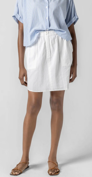Round Hem Skirt in White