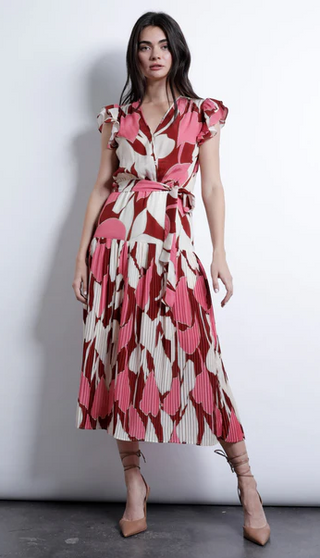 Celestina Print Dress in Hoja Multi