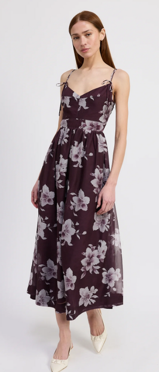 Annaliese Midi Dress in Plum Gray
