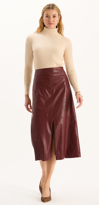 Phoebe Vegan Skirt in Cabernet