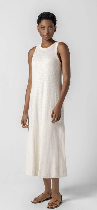 Jewel Neck Tank Dress in Canvas