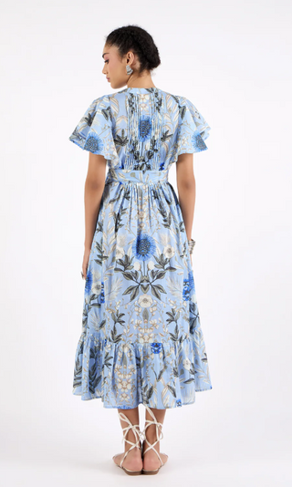 Leni Dress in Monet's Garden Blue