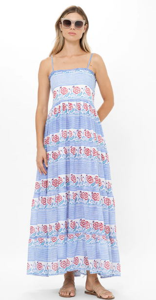 Smocked Back Maxi in Borrego Navy