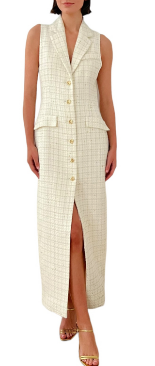 Keanu Dress in White/Gold