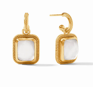 Cheval Hoop Charm Earring in Gold Iridescent