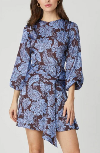 Lynne Dress in Chocolate/Lavender