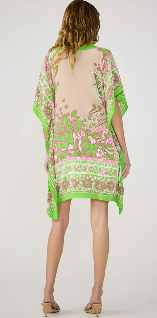 Theodora Dress in Multi Lime