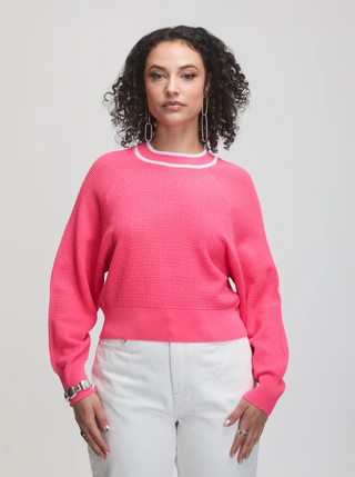 Deuce Dolman in Fuchsia/White