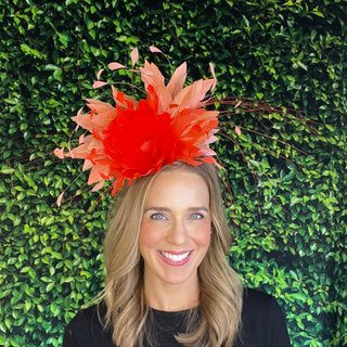 Fascinator 2017-Red/Salmon