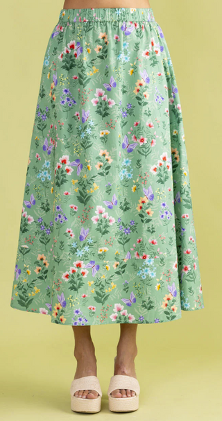Marisol Skirt in Grass Botanical