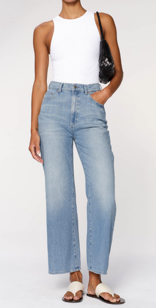 Hepburn Wide Leg High Rise in River Bank