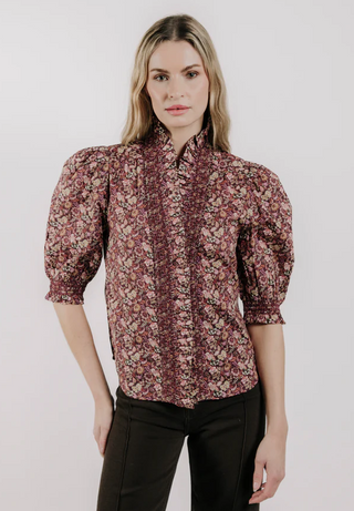 Zuri Top Short Sleeve in Pippas Symphony Red