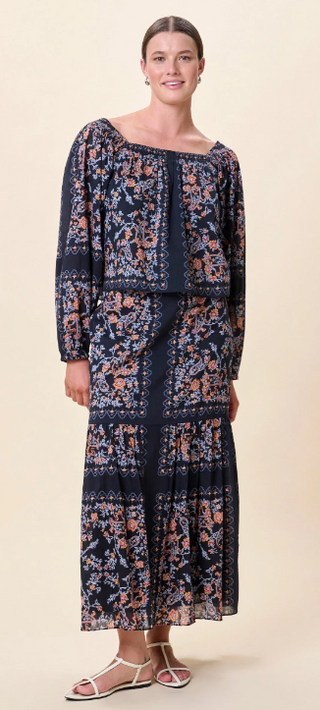 Lucille Blouse in Dark La Ramos Print