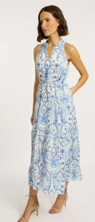 Hollie Dress in Porcelain Deco